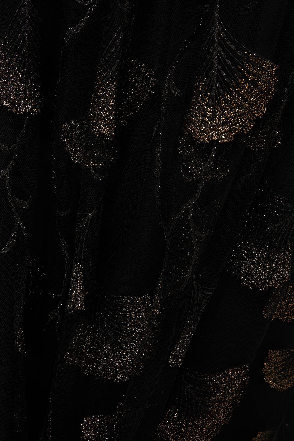 AMANDA WAKELEY Frayed metallic embroidered tulle maxi skirt
