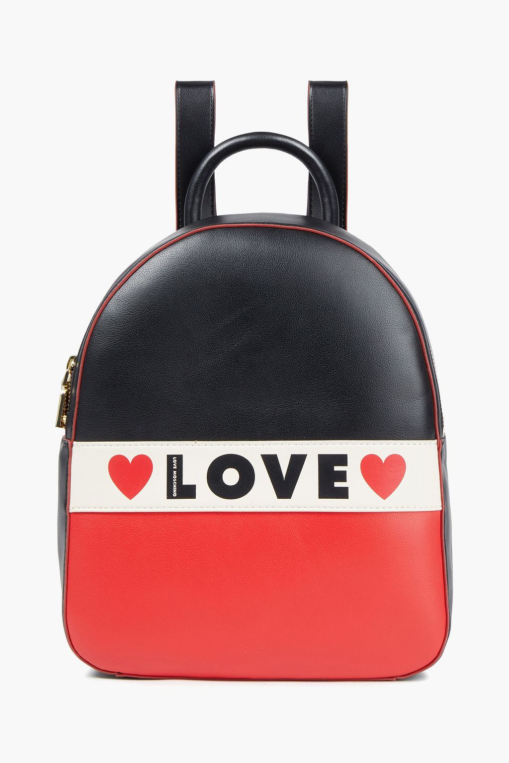 Love Logo Printed Faux Leather Backpack