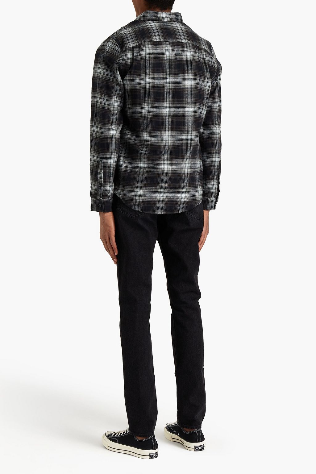 FRAME Checked cotton-flannel shirt