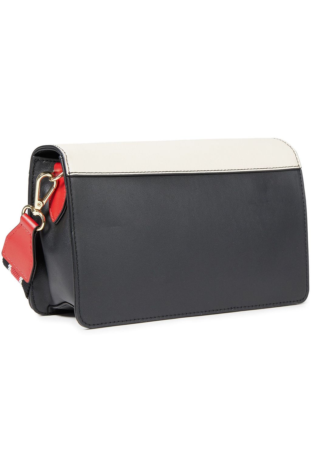 LOVE MOSCHINO Appliquéd striped leather shoulder bag