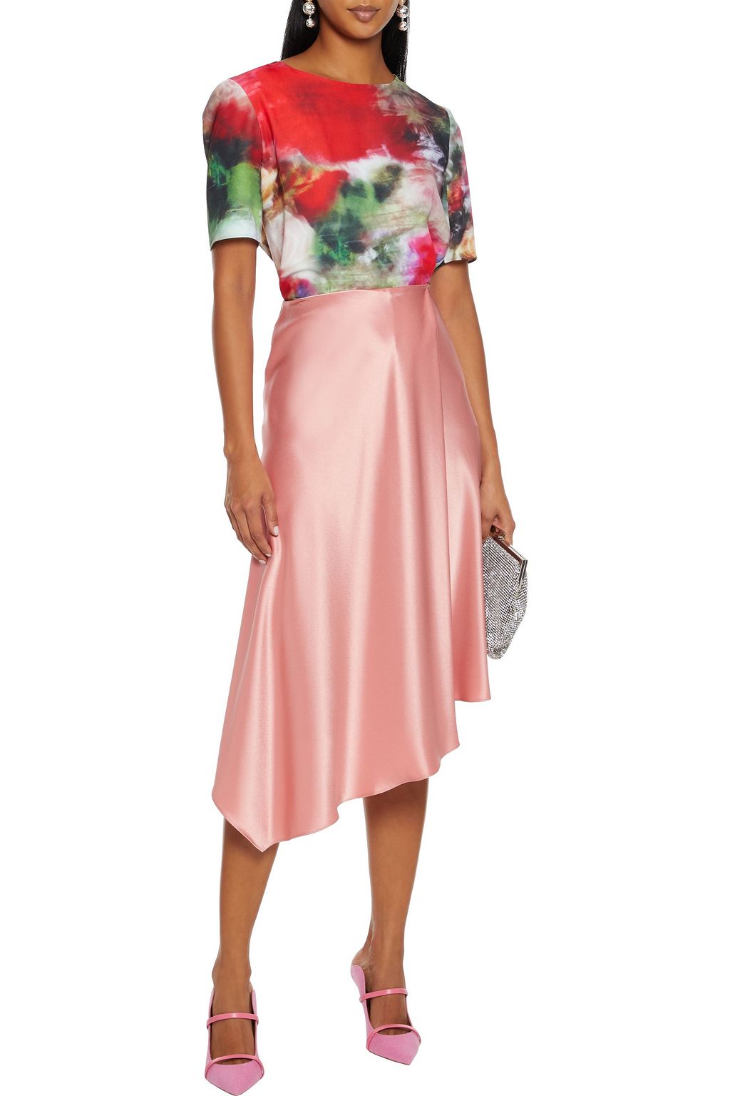 ADAM LIPPES Printed crepe top