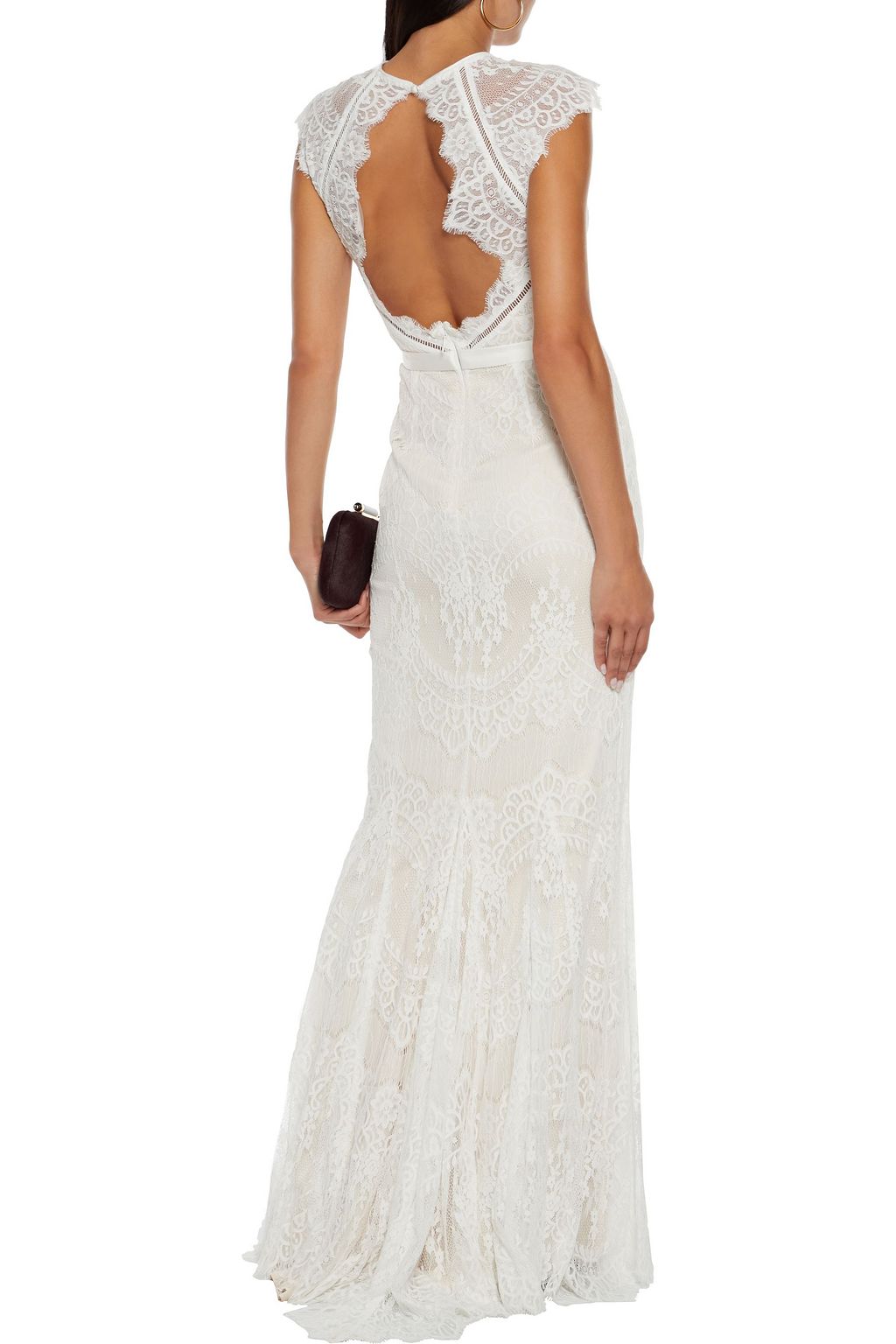 CATHERINE DEANE Suri open-back Leavers lace bridal gown