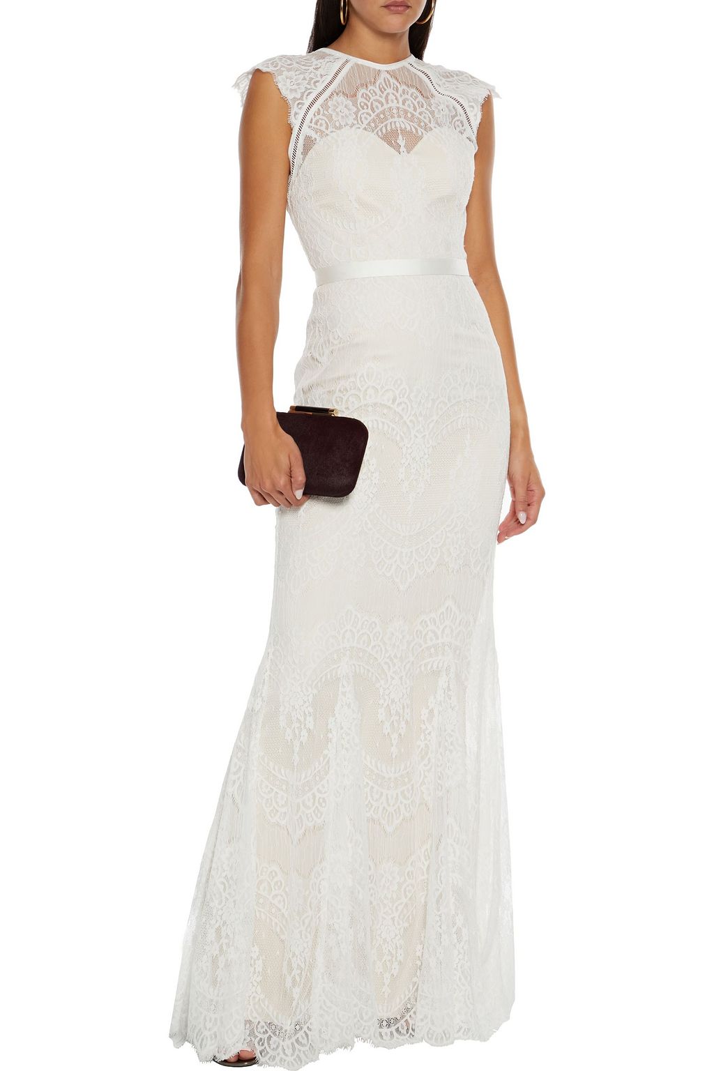CATHERINE DEANE Suri open-back Leavers lace bridal gown