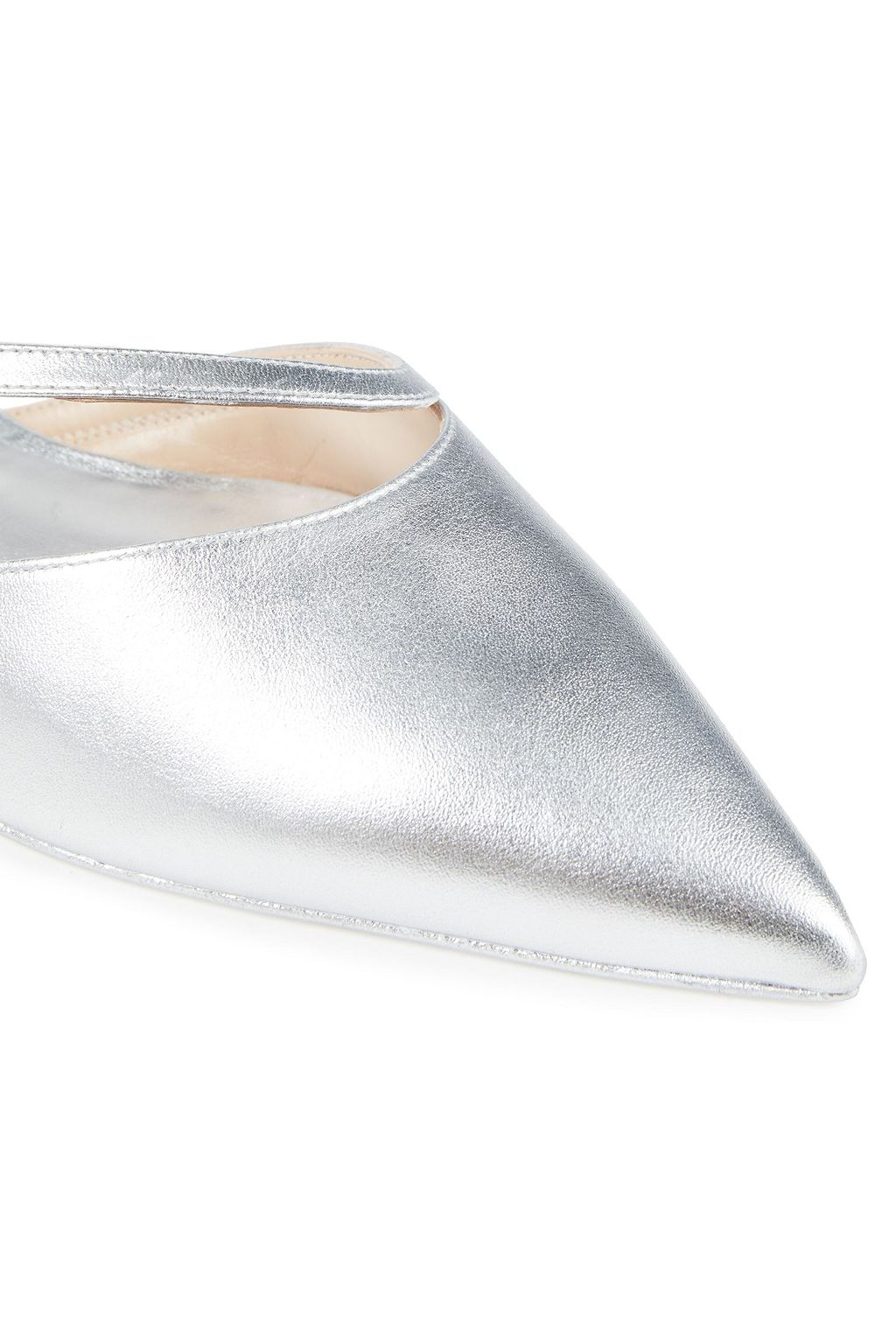 STUART WEITZMAN Alix metallic leather point-toe flats