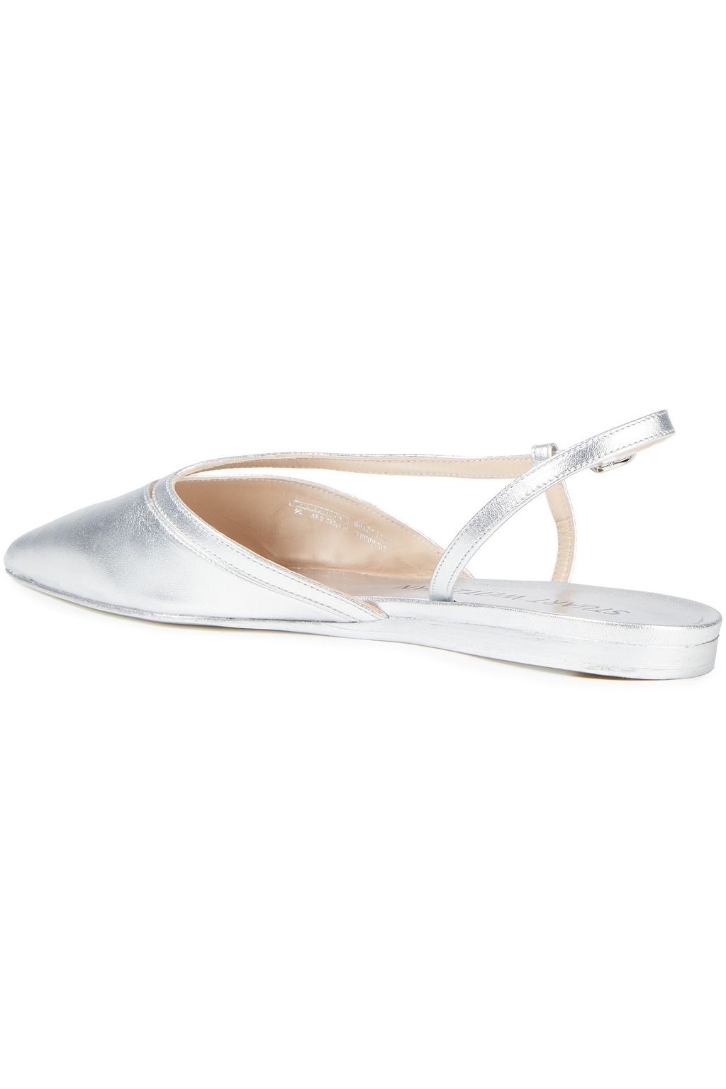 STUART WEITZMAN Alix metallic leather point-toe flats