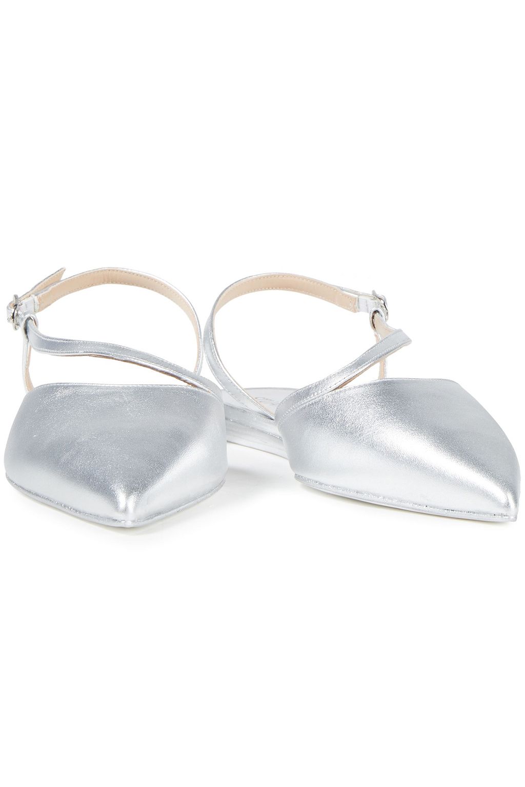 STUART WEITZMAN Alix metallic leather point-toe flats