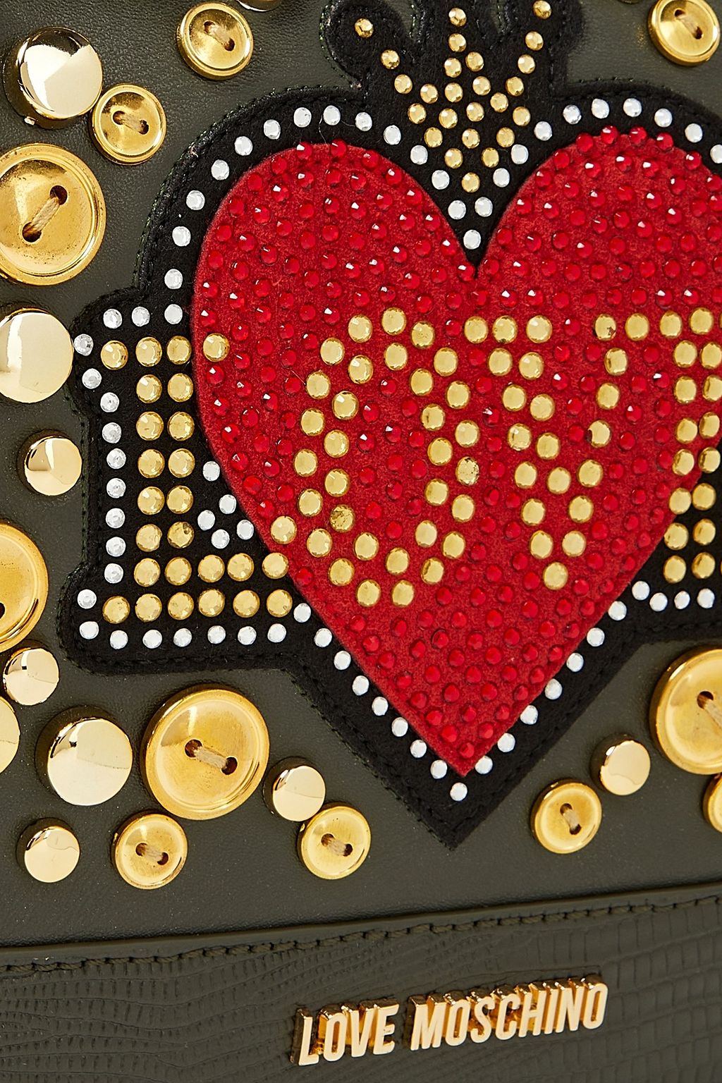 LOVE MOSCHINO Embellished quilted faux leather tote