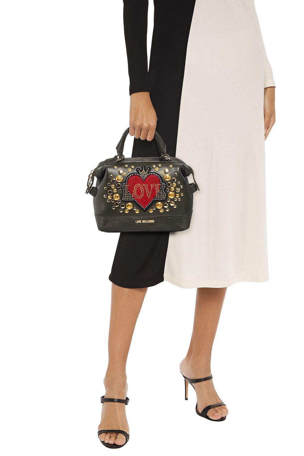 LOVE MOSCHINO Embellished quilted faux leather tote