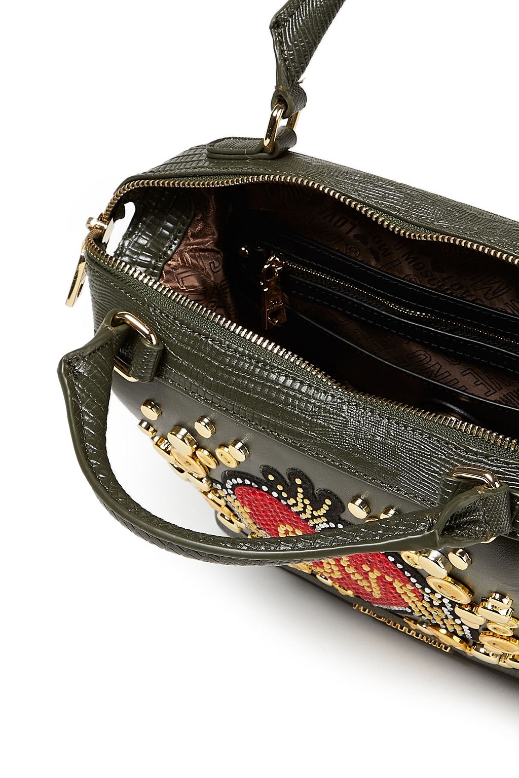 LOVE MOSCHINO Embellished quilted faux leather tote