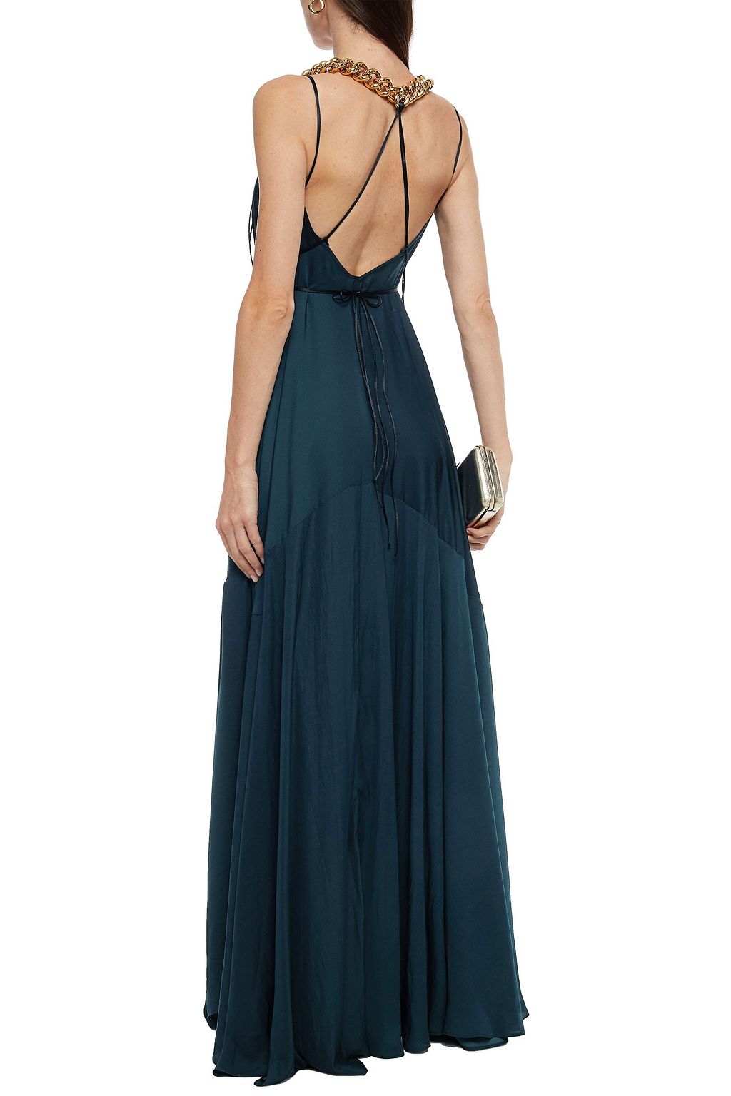 AMANDA WAKELEY Chain-trimmed twill maxi dress