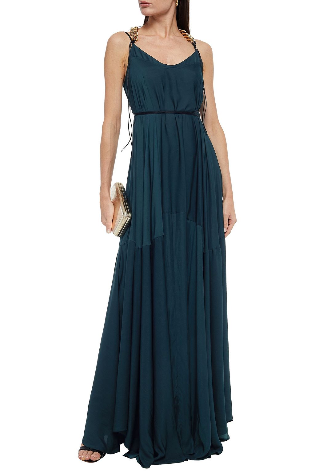 AMANDA WAKELEY Chain-trimmed twill maxi dress