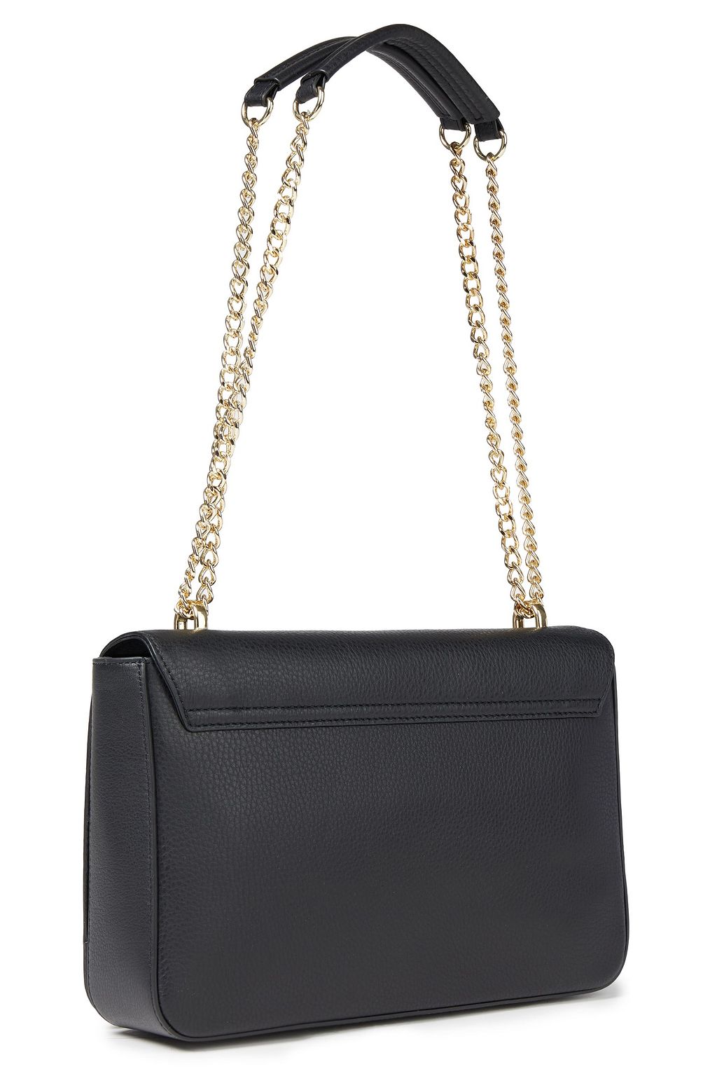 LOVE MOSCHINO Eyelet-embellished textured-leather shoulder bag