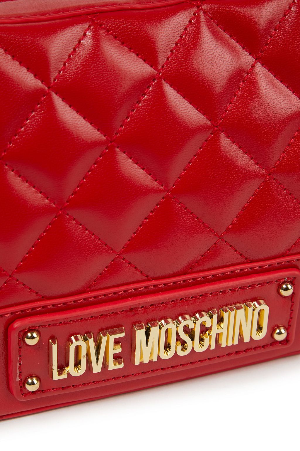 LOVE MOSCHINO Appliquéd quilted faux leather shoulder bag