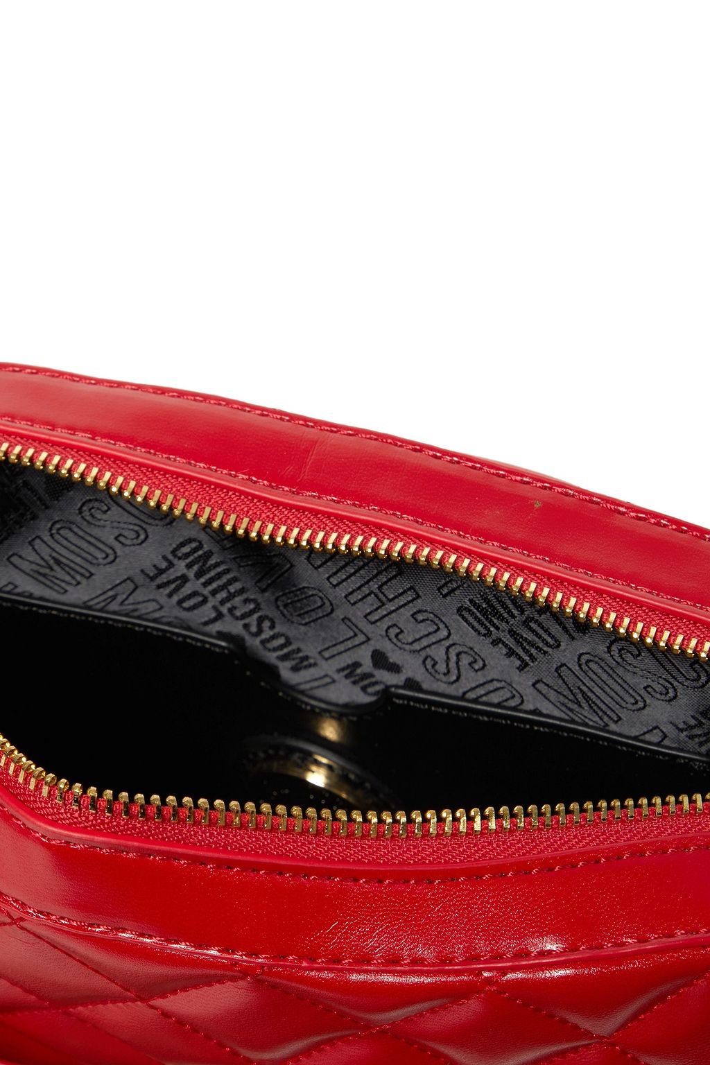 LOVE MOSCHINO Appliquéd quilted faux leather shoulder bag