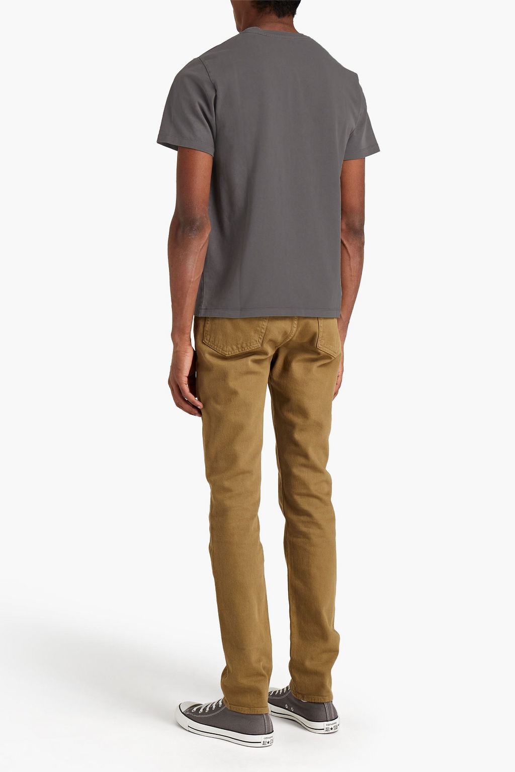 FRAME Embroidered cotton-jersey T-shirt