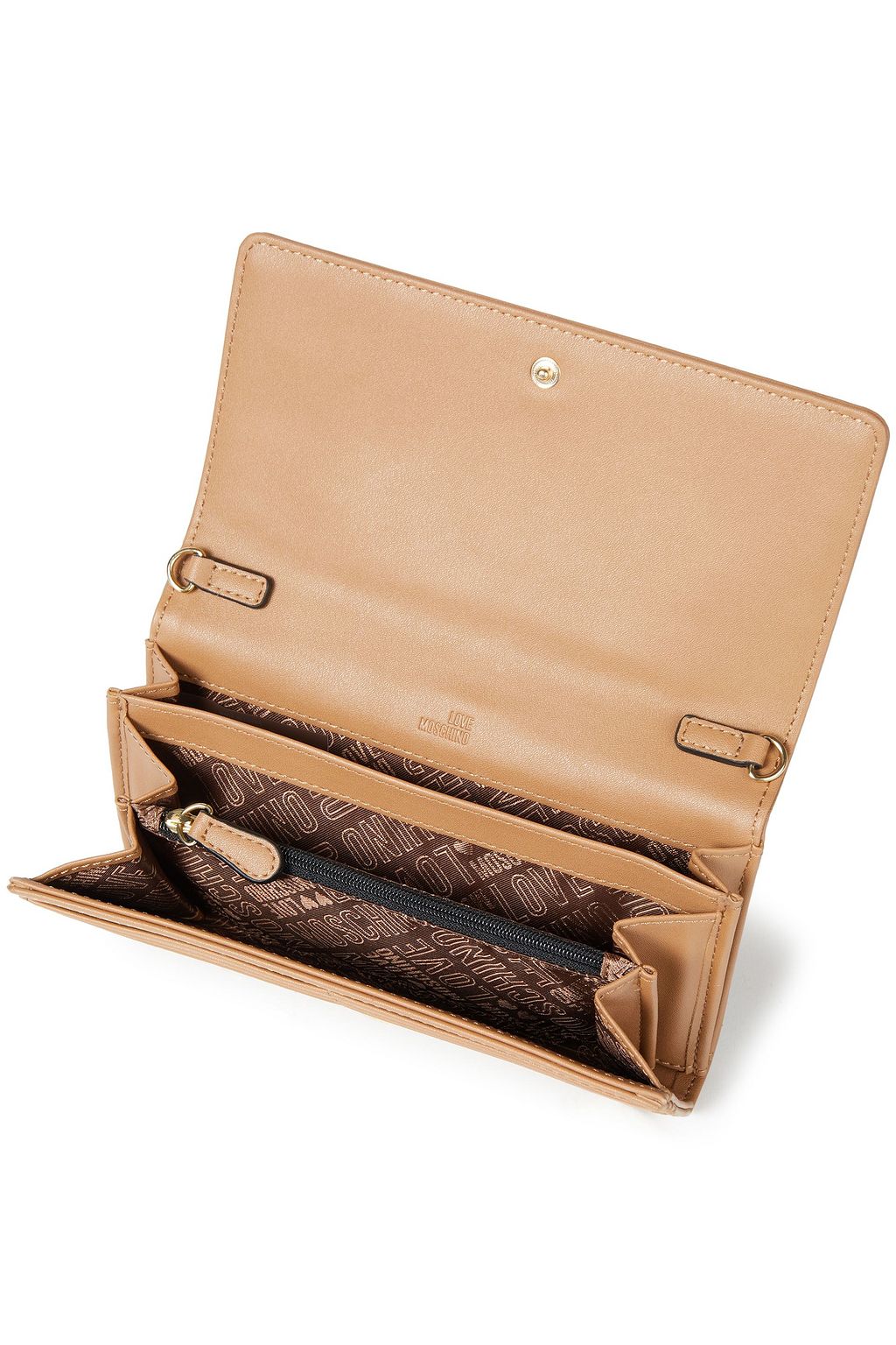 LOVE MOSCHINO Embellished faux leather continental wallet