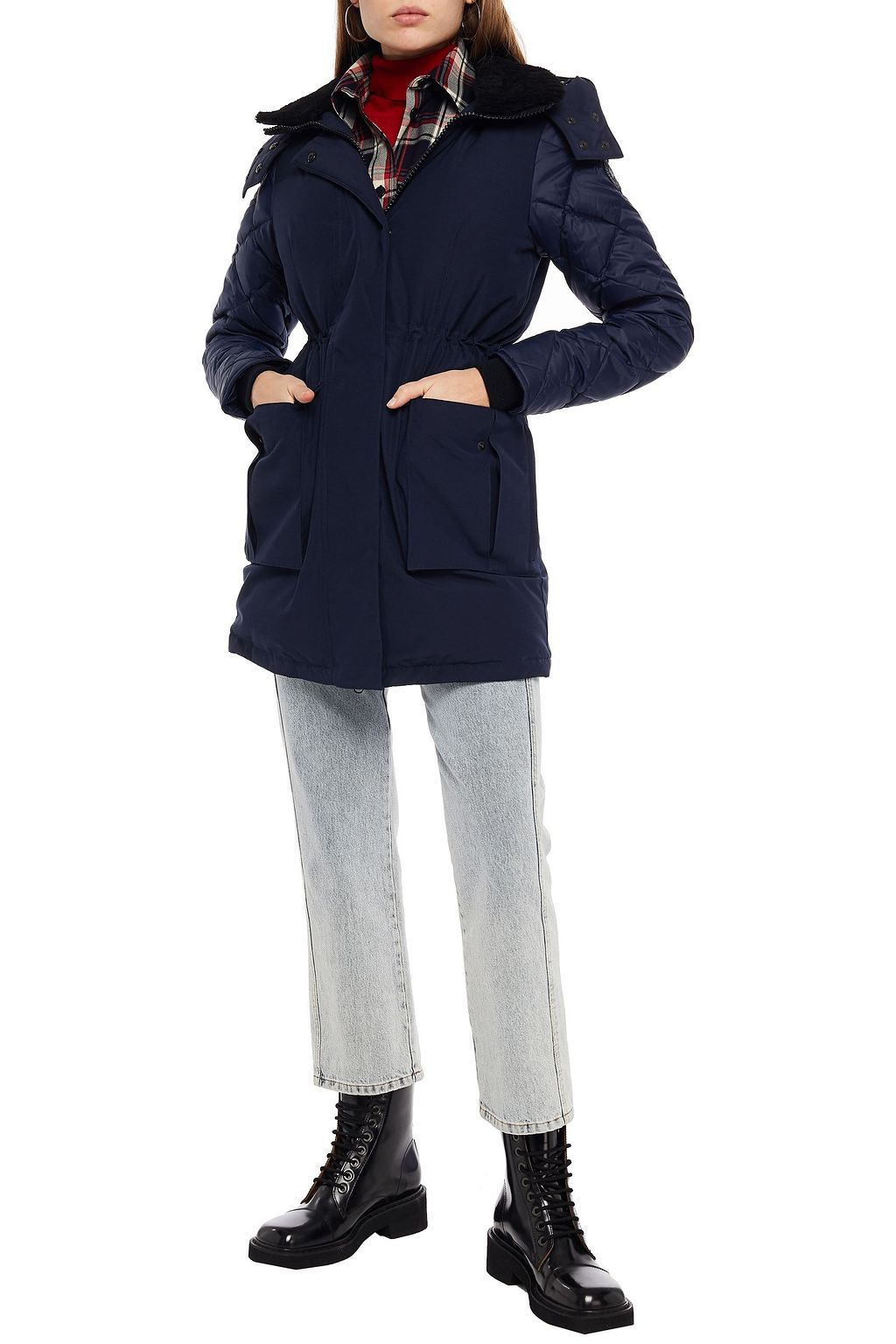 CANADA GOOSE ムートントリム キルティングシェル加工生地 フード付きダウンコート