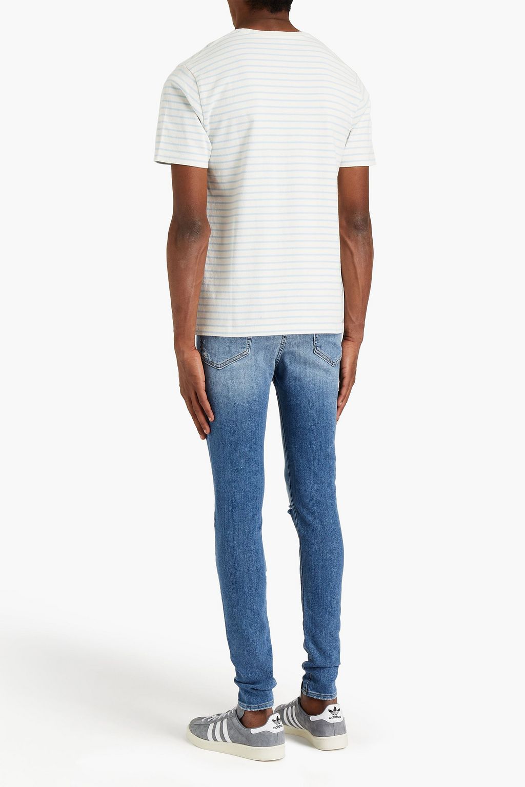 FRAME Striped cotton-jersey T-shirt