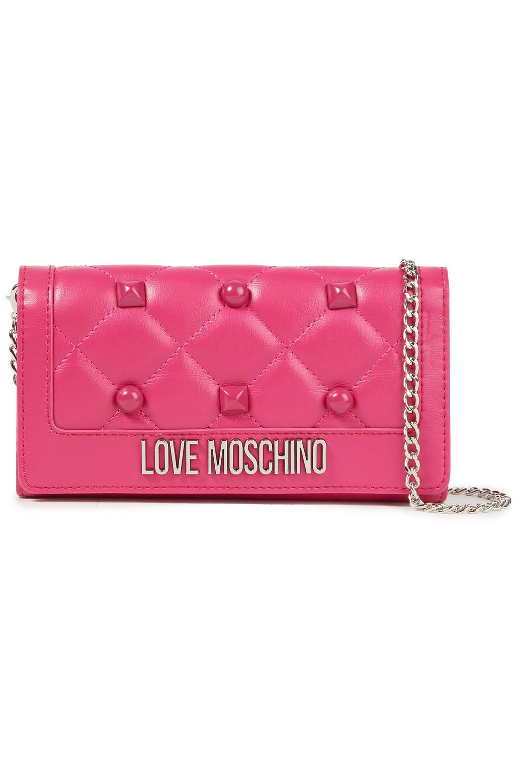LOVE MOSCHINO Embellished quilted faux leather continental wallet
