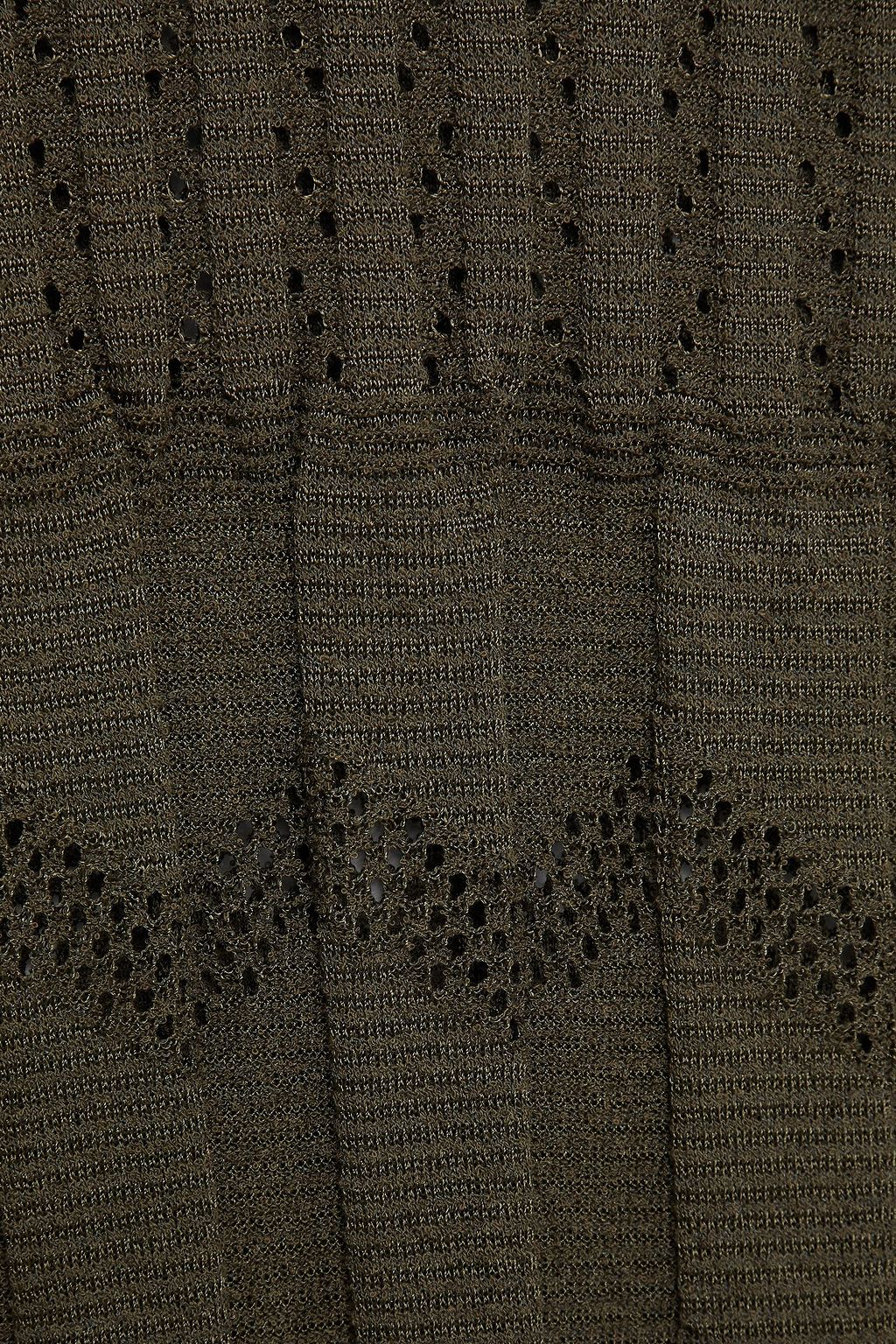 M MISSONI Pleated pointelle-knit peplum top