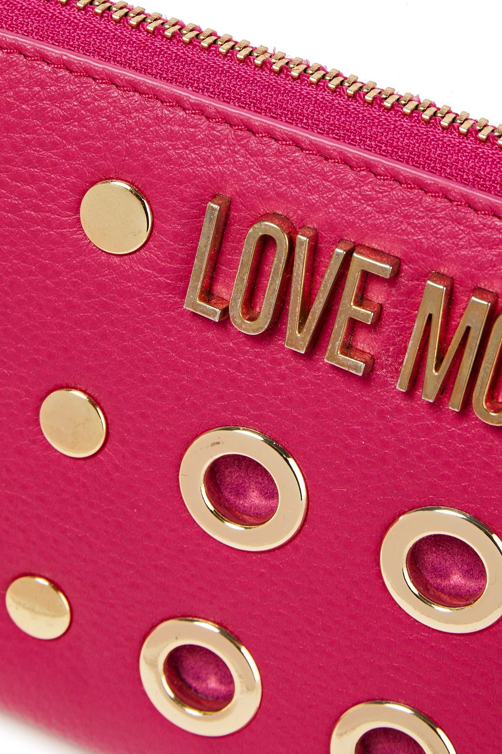 LOVE MOSCHINO Embellished textured-leather continental wallet