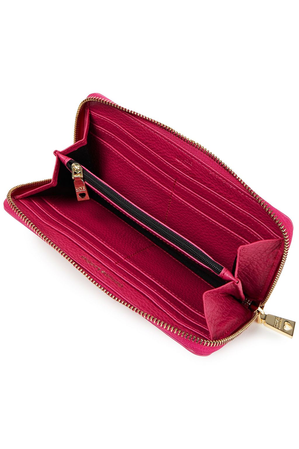 LOVE MOSCHINO Embellished textured-leather continental wallet