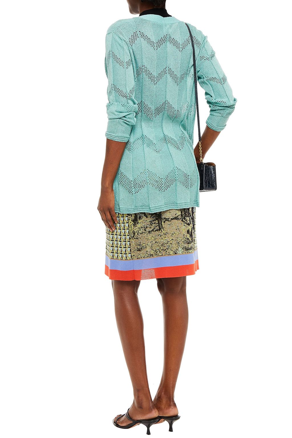 M MISSONI Pointelle-trimmed crochet-knit cardigan