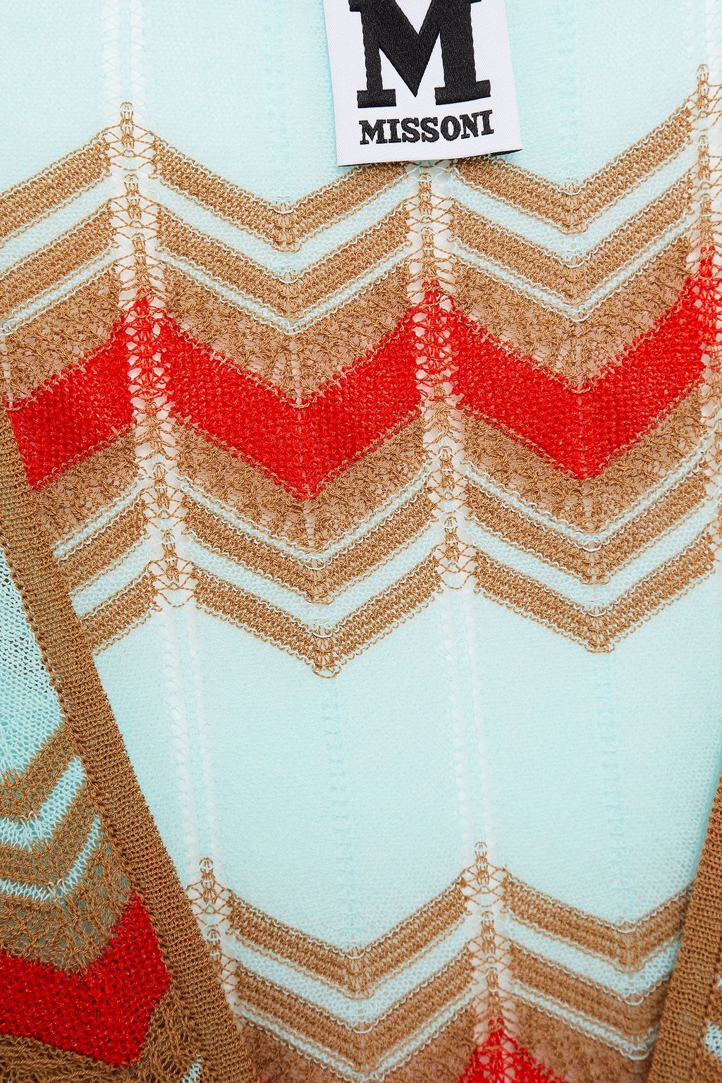 M MISSONI Crochet-knit cotton-blend peplum top
