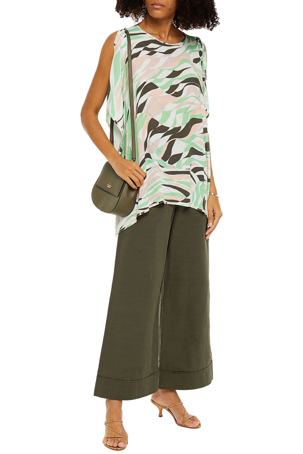 M MISSONI Printed silk crepe de chine top
