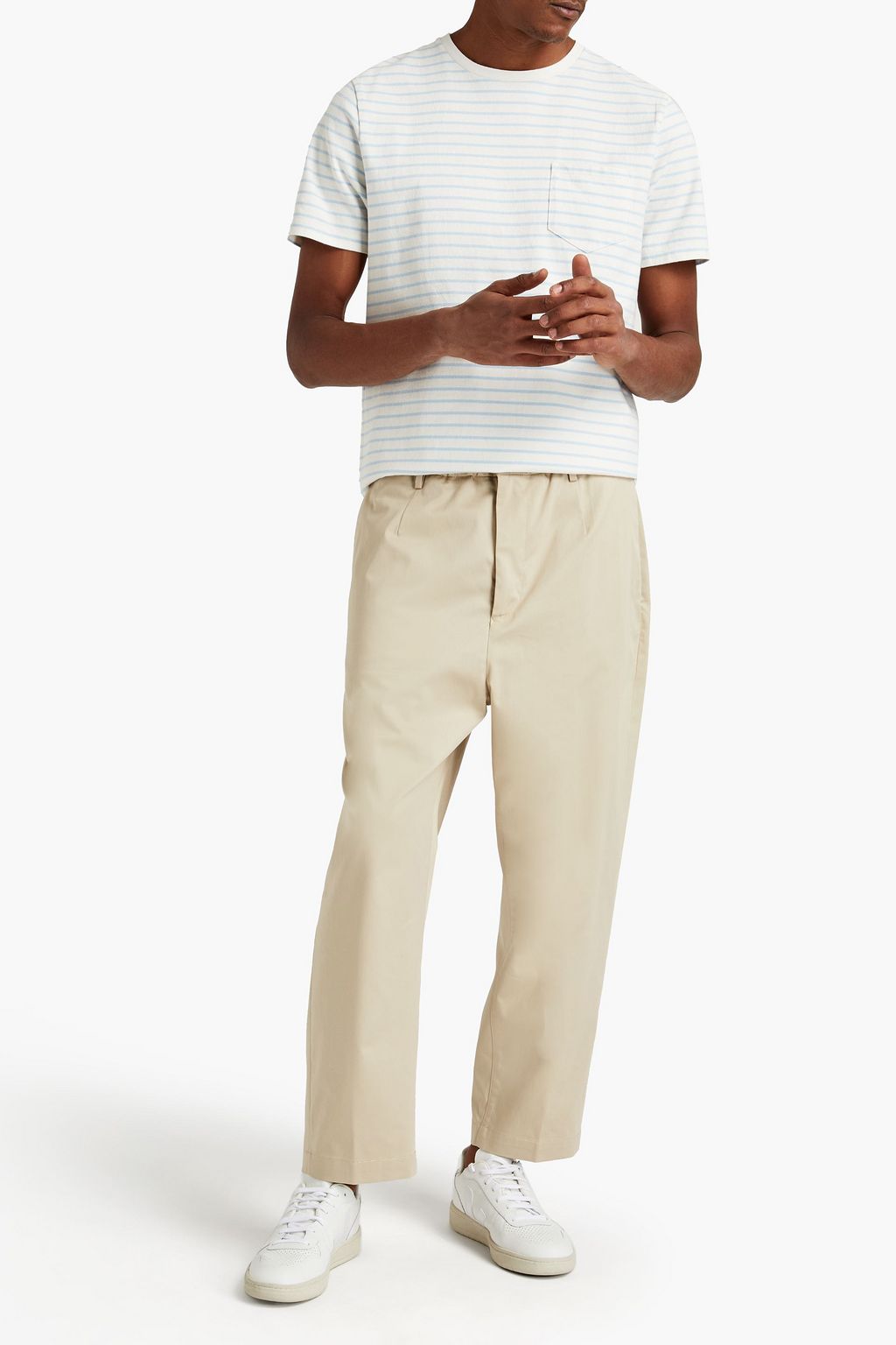 DUNHILL Cotton-blend sateen chinos