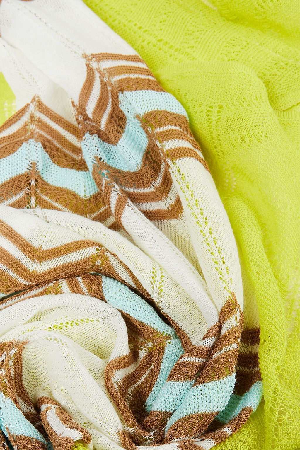 M MISSONI Crochet-knit cotton-blend scarf