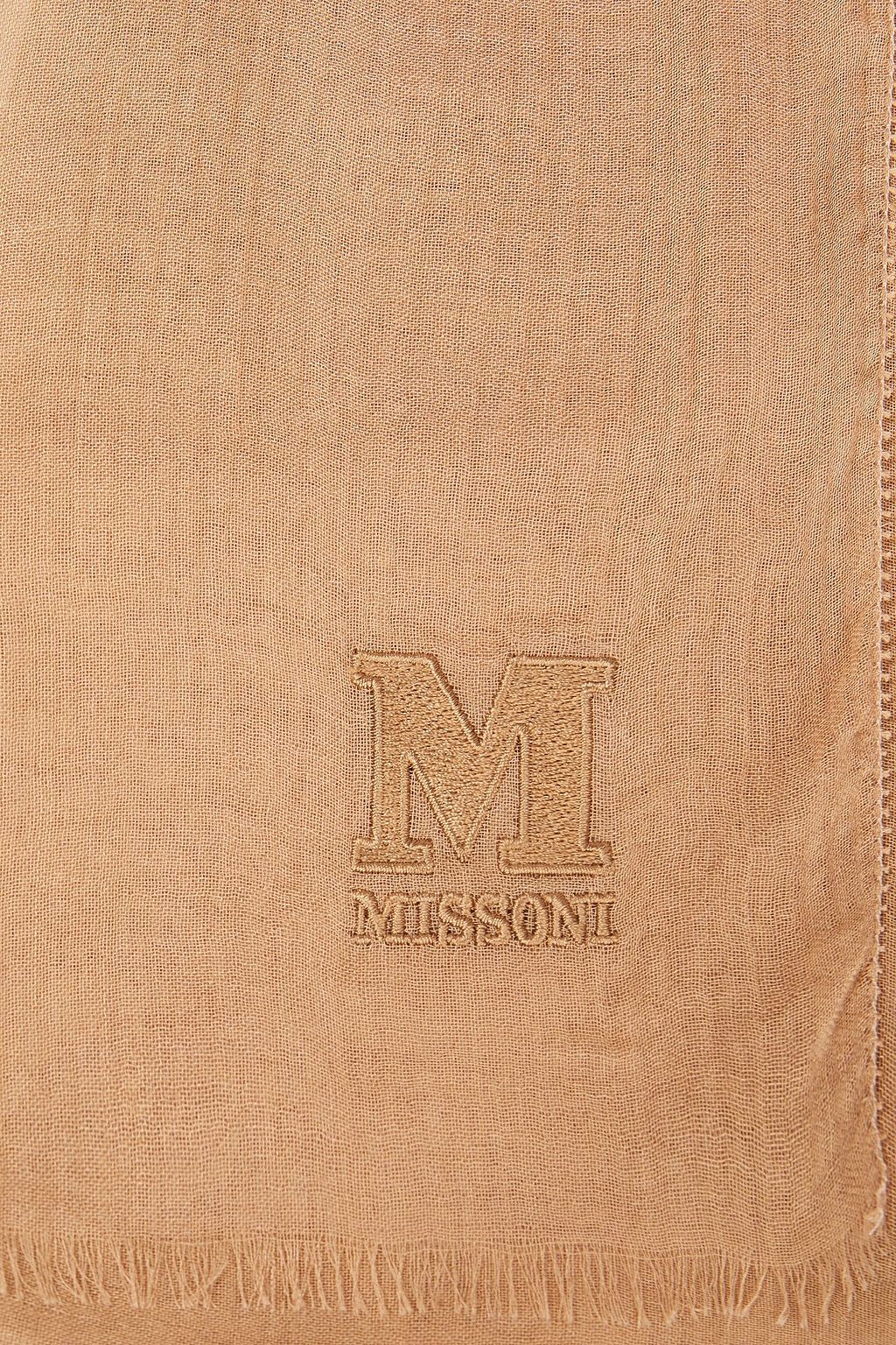 M MISSONI Schal aus Gaze aus einer Modal-Kaschmirmischung mit Stickereien