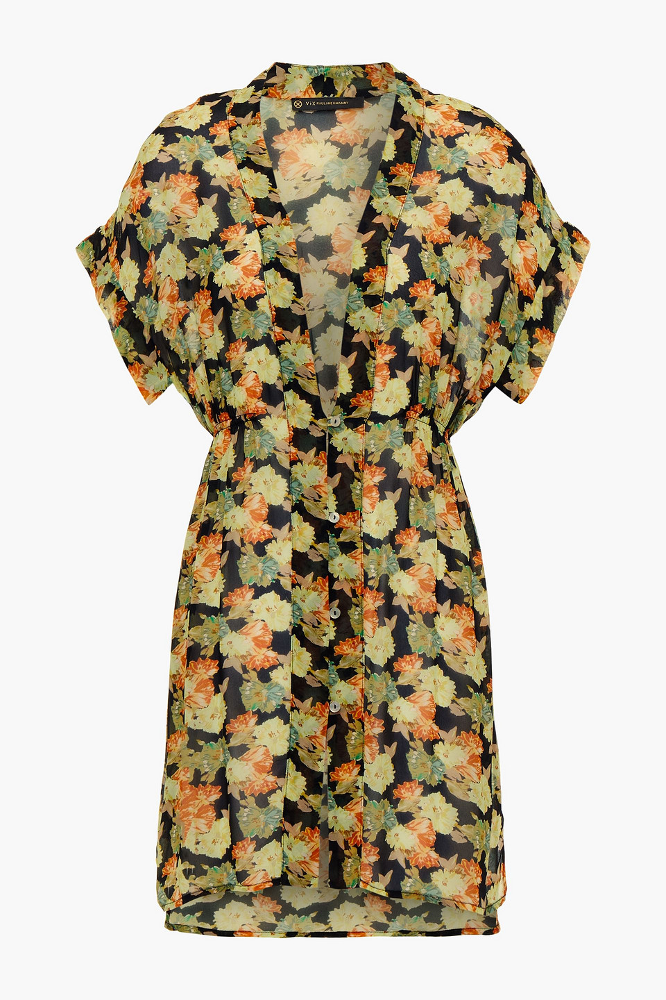 Vix Paula Hermanny Fiji Floral-print Chiffon Mini Dress