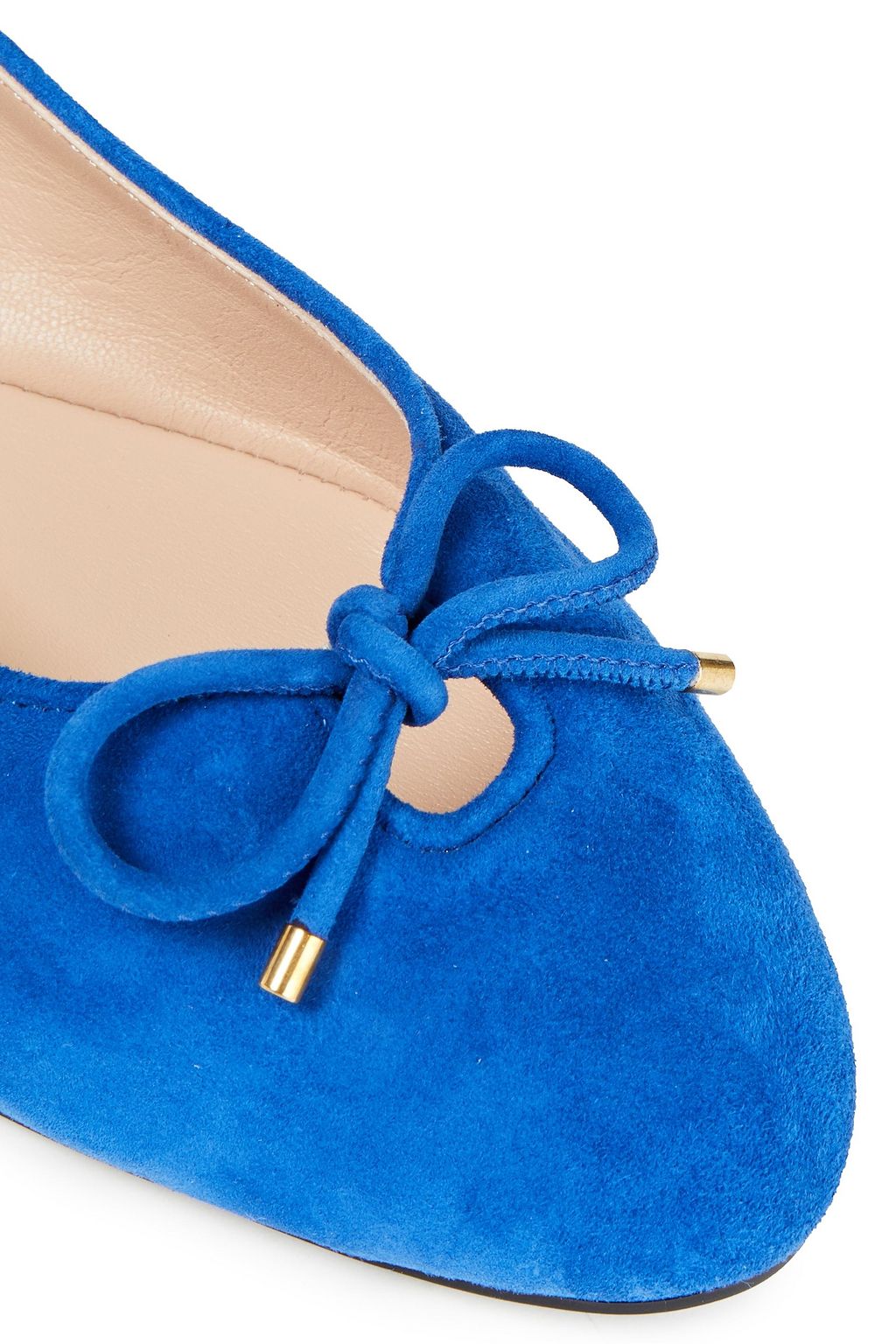 STUART WEITZMAN Gabby bow-detailed suede ballet flats