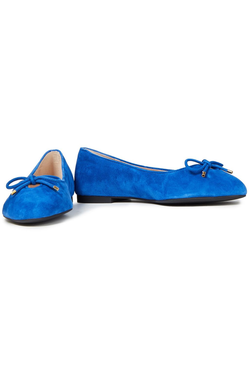 STUART WEITZMAN Gabby bow-detailed suede ballet flats