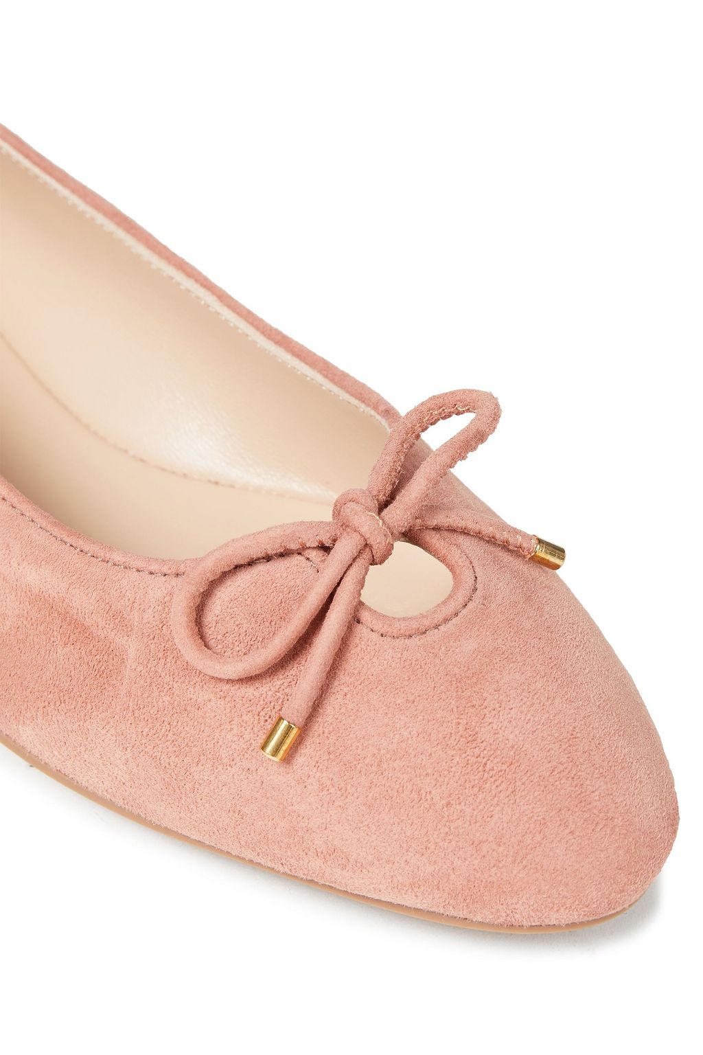STUART WEITZMAN Gabby bow-detailed suede ballet flats