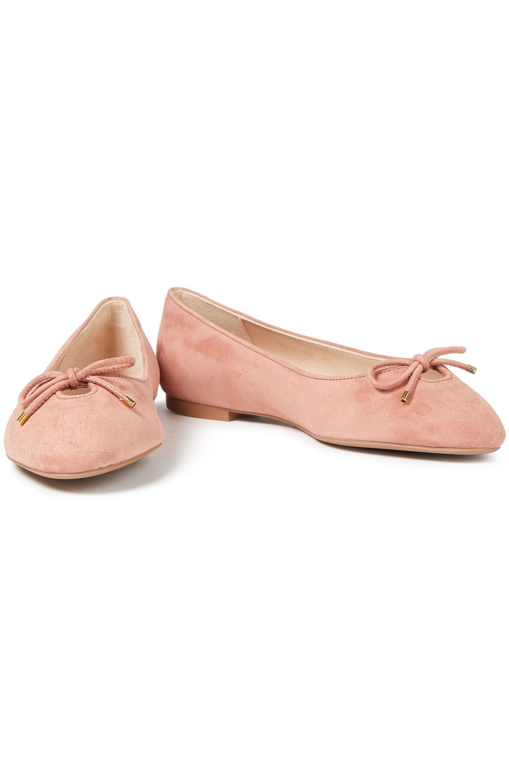 STUART WEITZMAN Gabby bow-detailed suede ballet flats