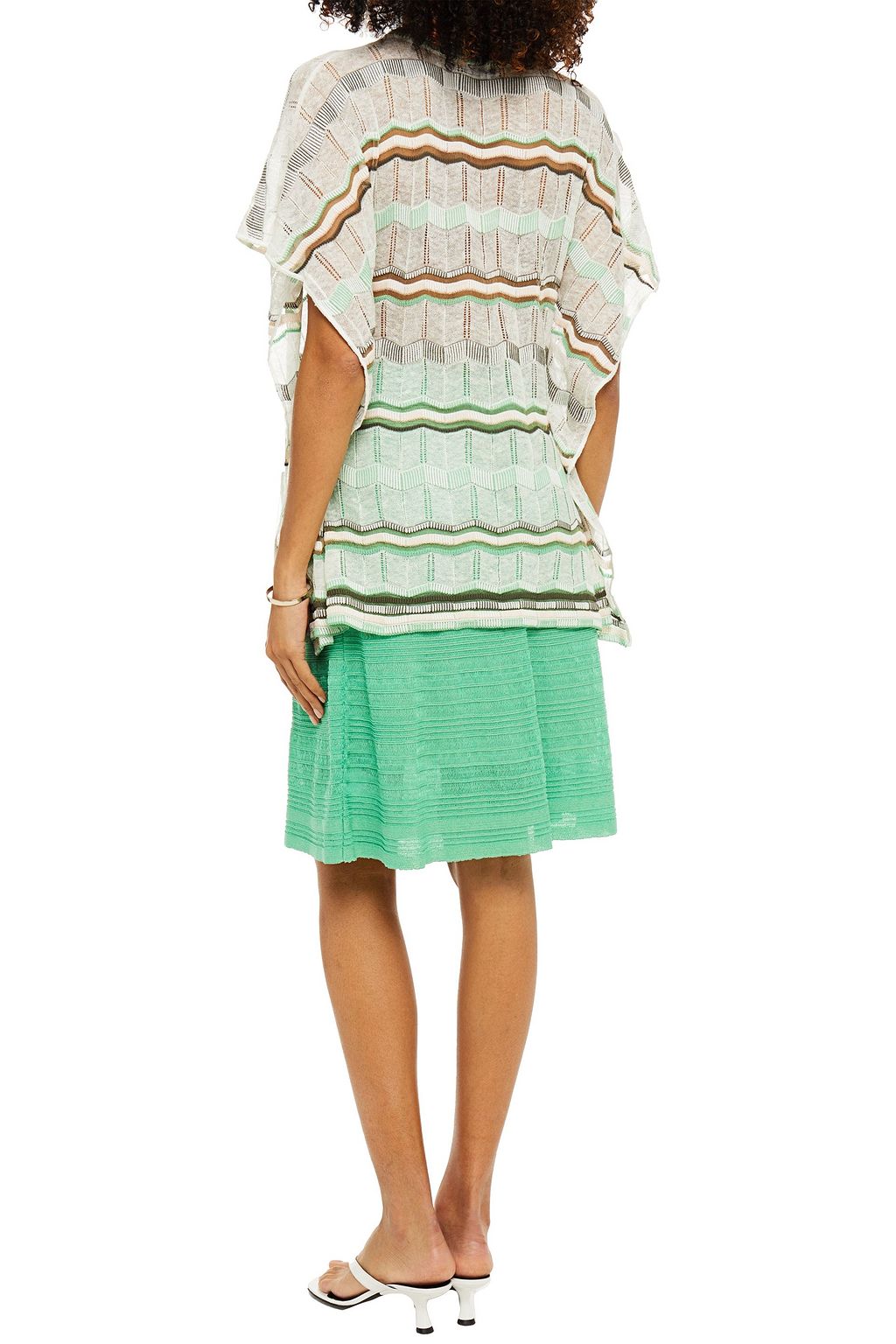 M MISSONI Draped crochet-knit cotton-blend top