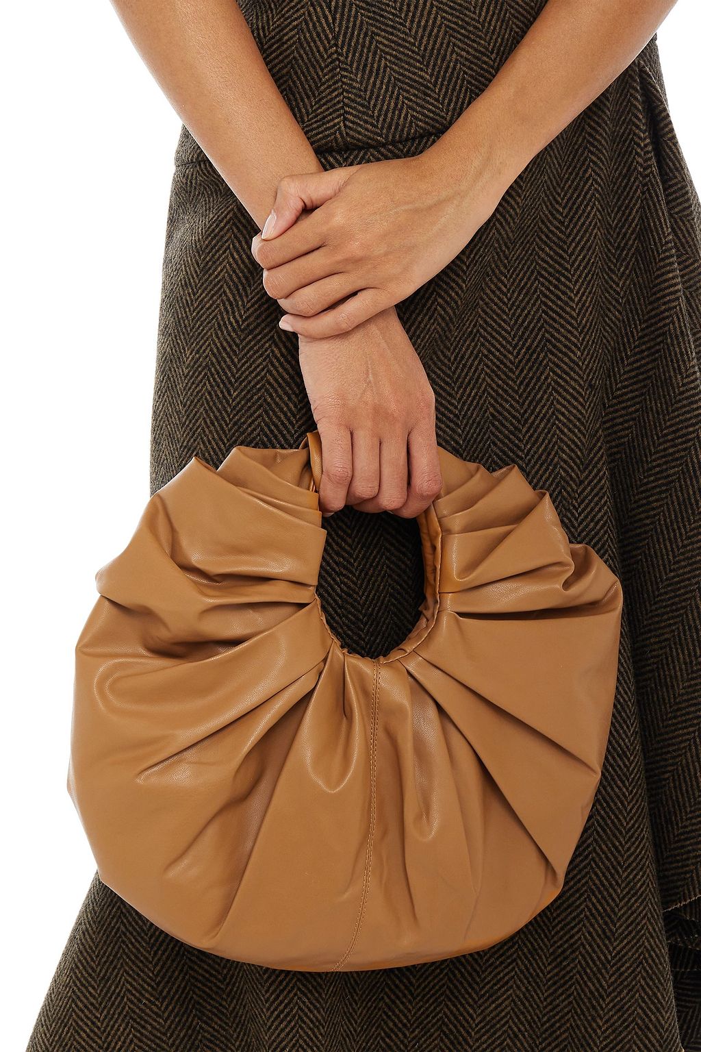 GIA STUDIOS Croissant pleated vegan leather tote