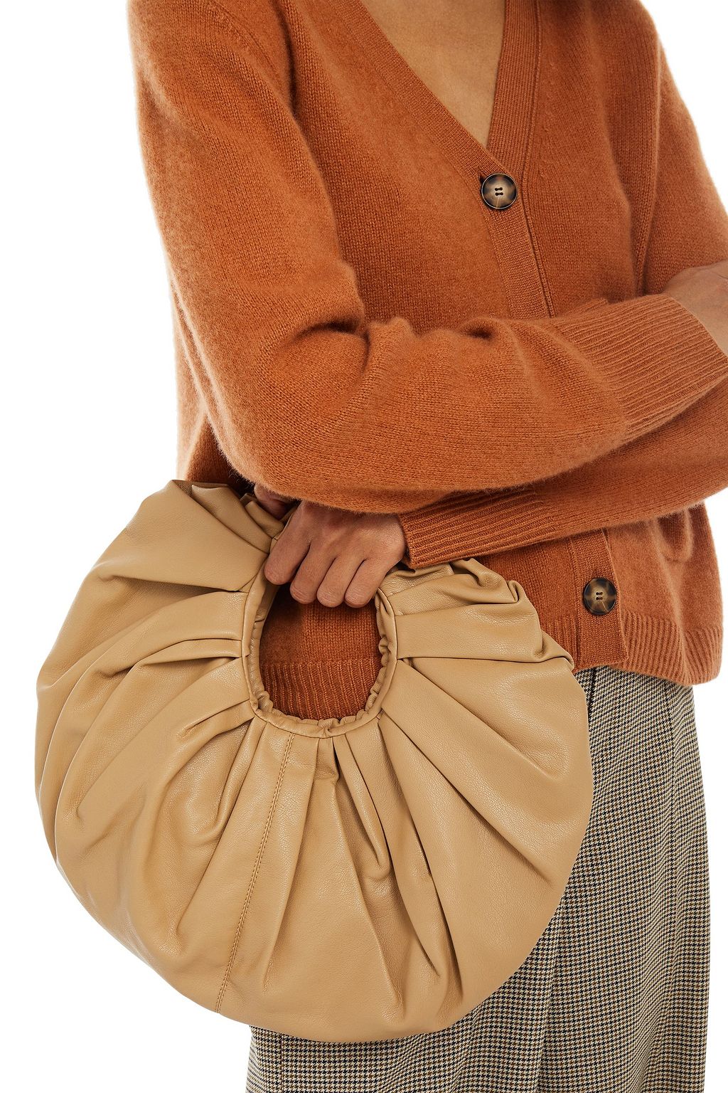 GIA STUDIOS Croissant pleated vegan leather tote