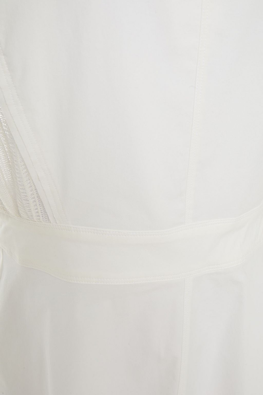M MISSONI Paneled crochet-knit and stretch-cotton poplin dress