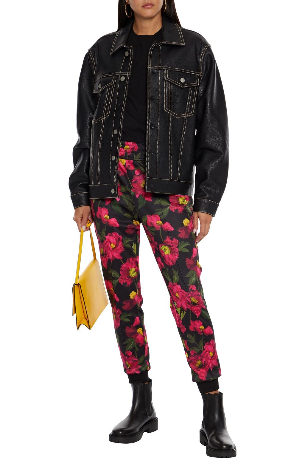 ALICE + OLIVIA Tokyo floral-print stretch-jersey track pants