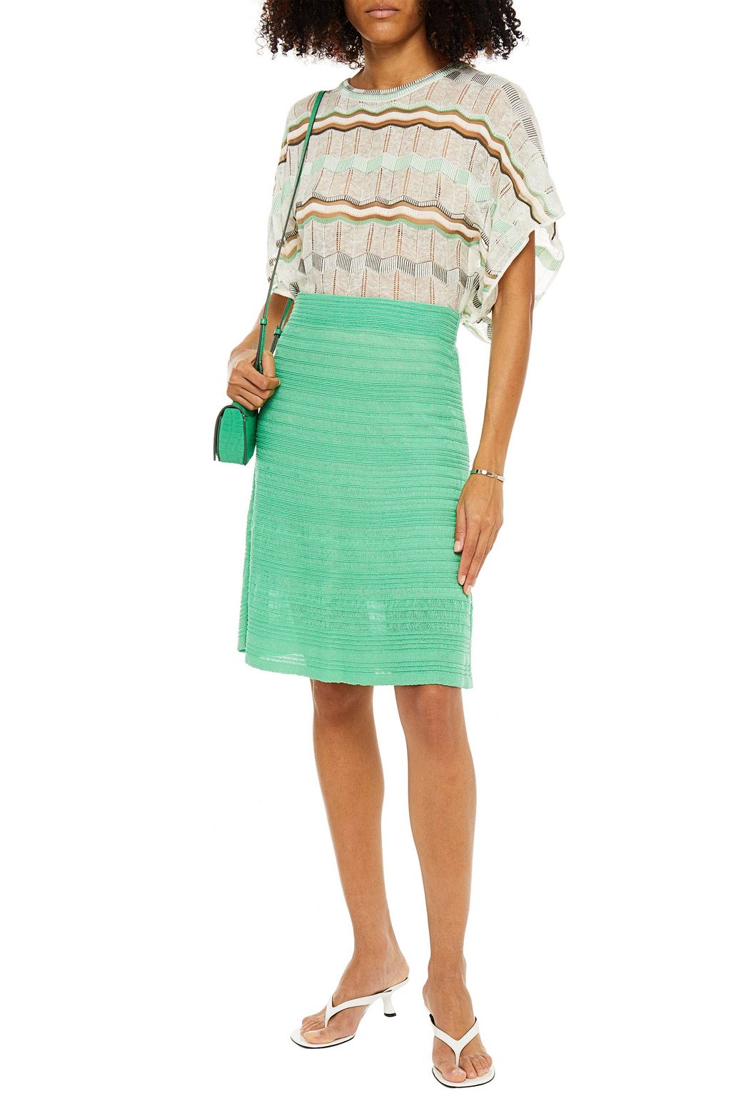 M MISSONI Cotton-blend crochet-knit skirt