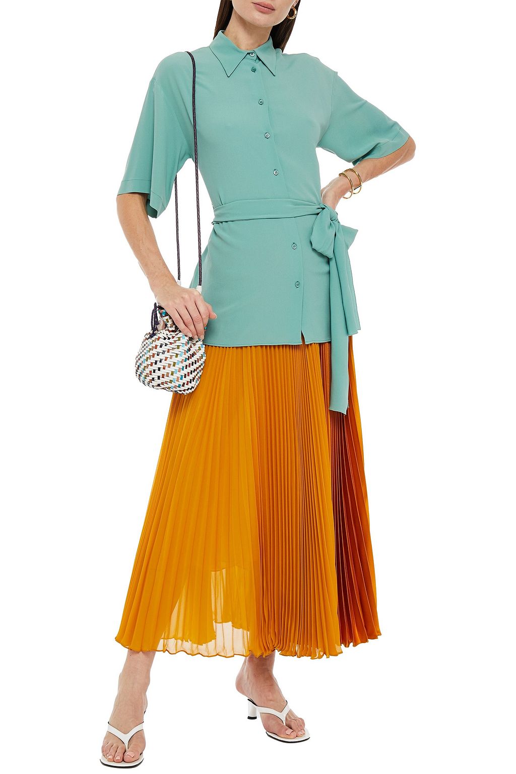 M MISSONI Belted crepe shirt