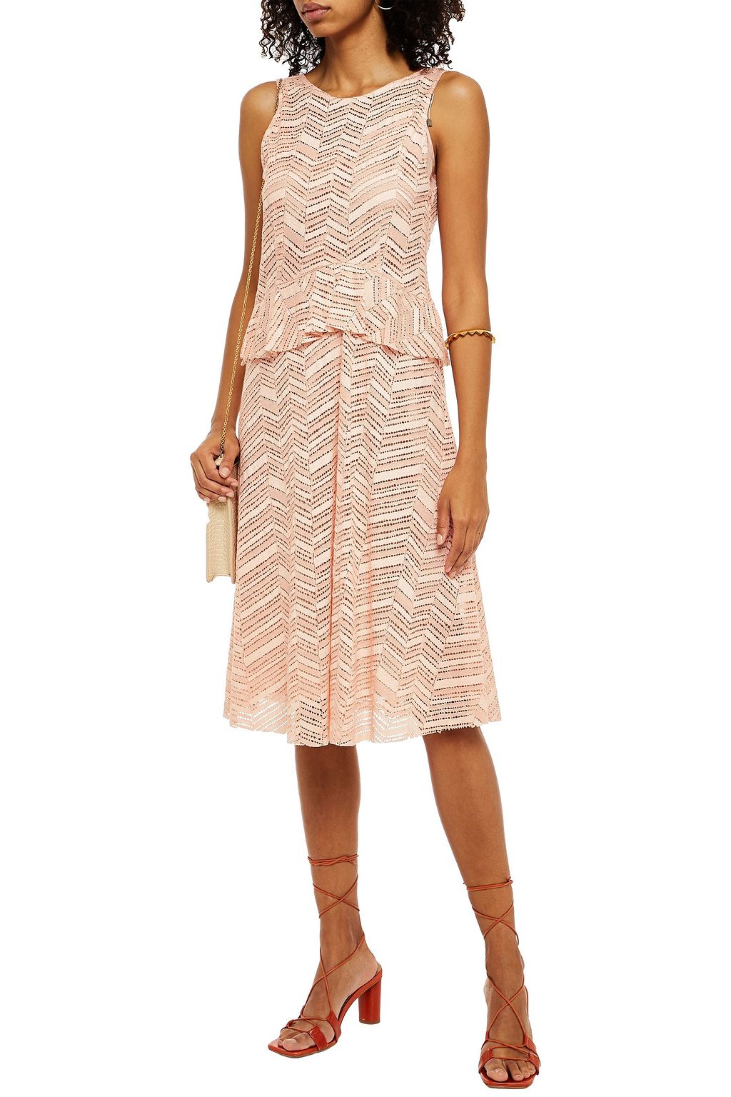M MISSONI Ruffled crochet-knit midi dress