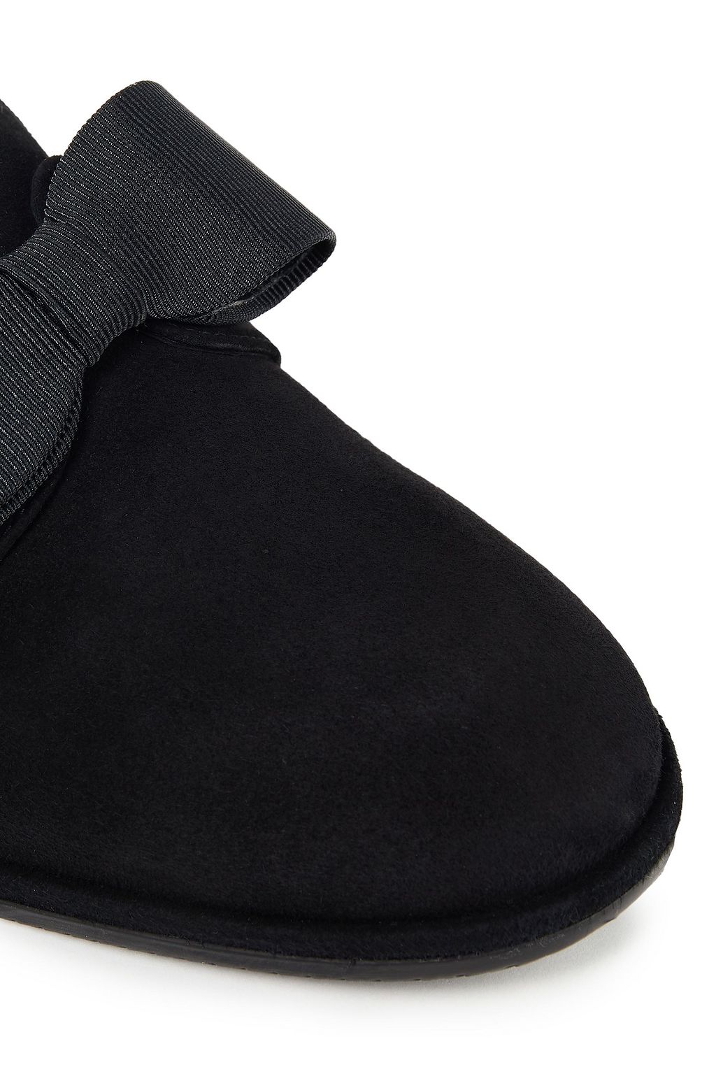 STUART WEITZMAN Keegan bow-embellished suede loafers