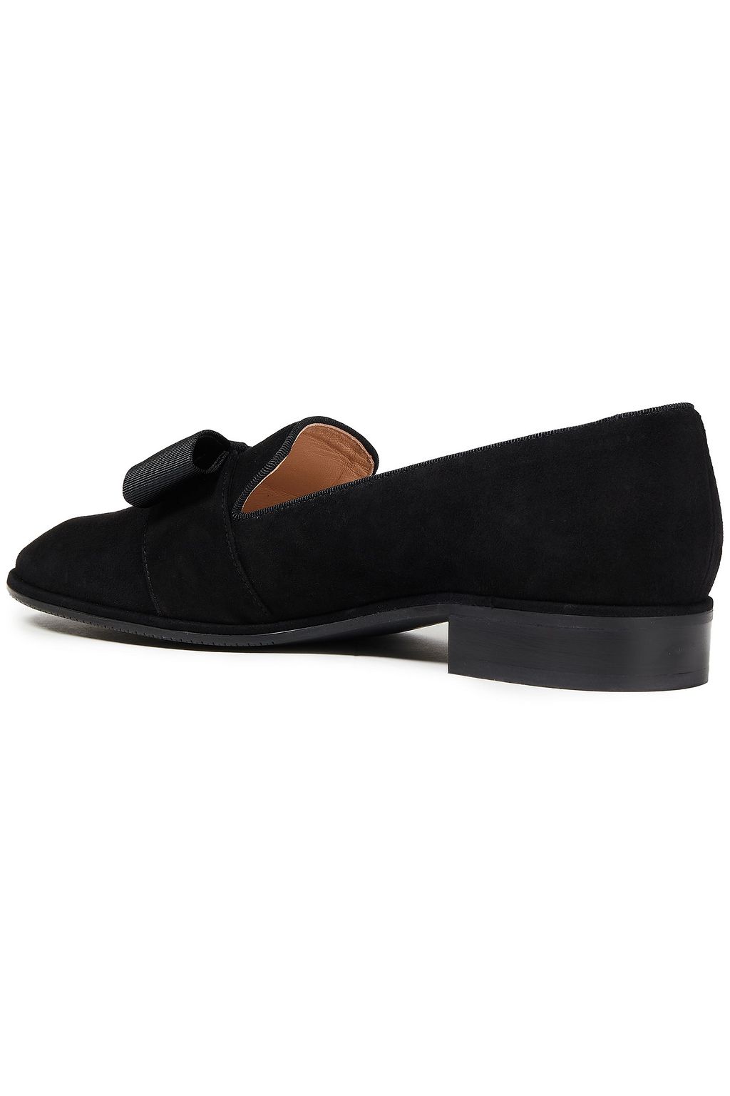 STUART WEITZMAN Keegan bow-embellished suede loafers