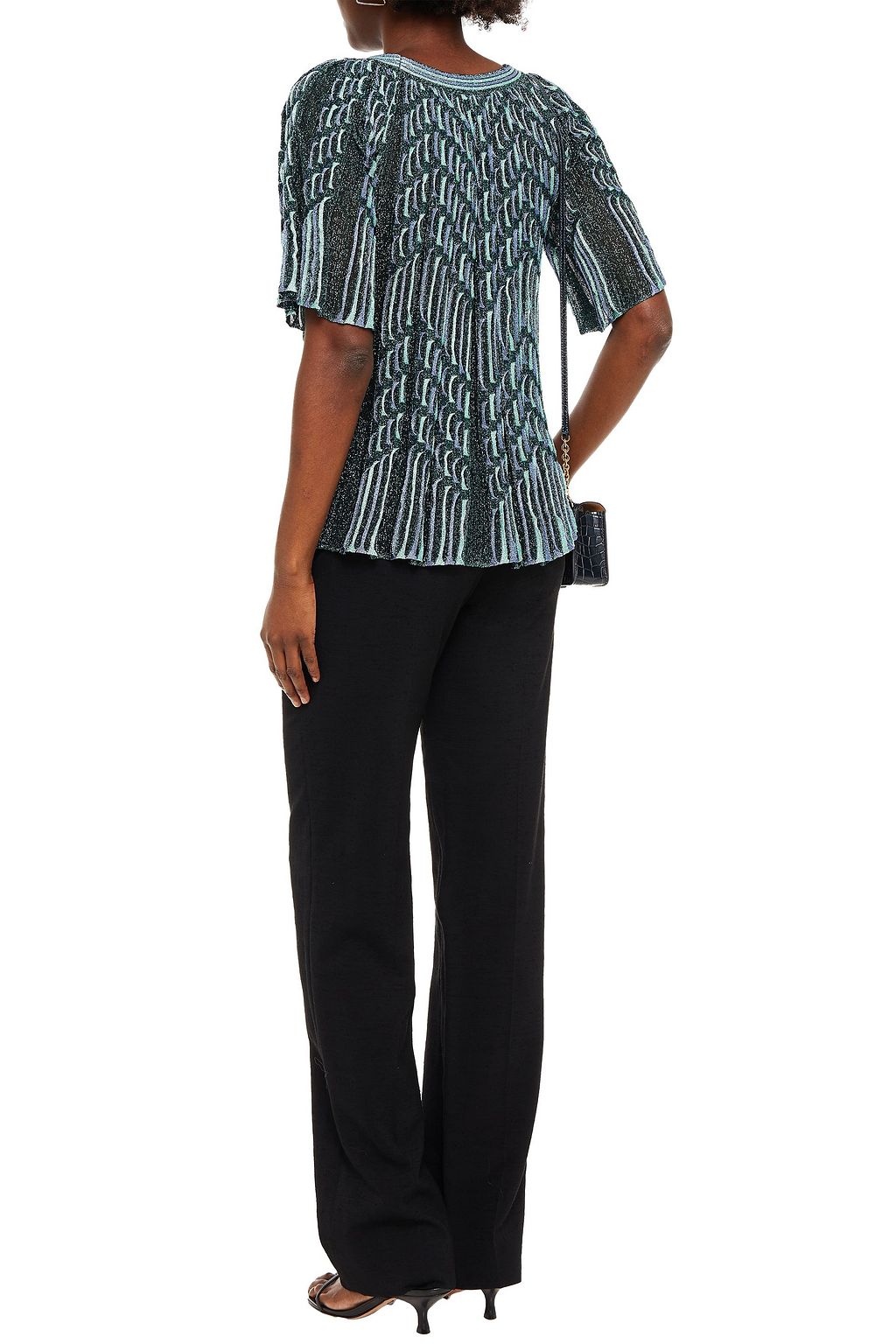 M MISSONI Metallic crochet-knit top