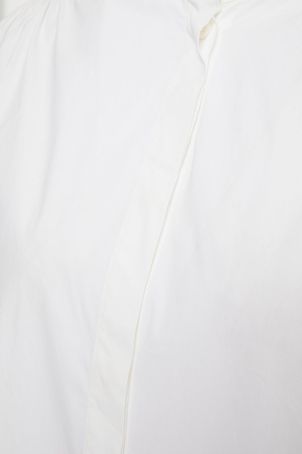 PIECE OF WHITE Harriet gathered stretch-cotton poplin shirt