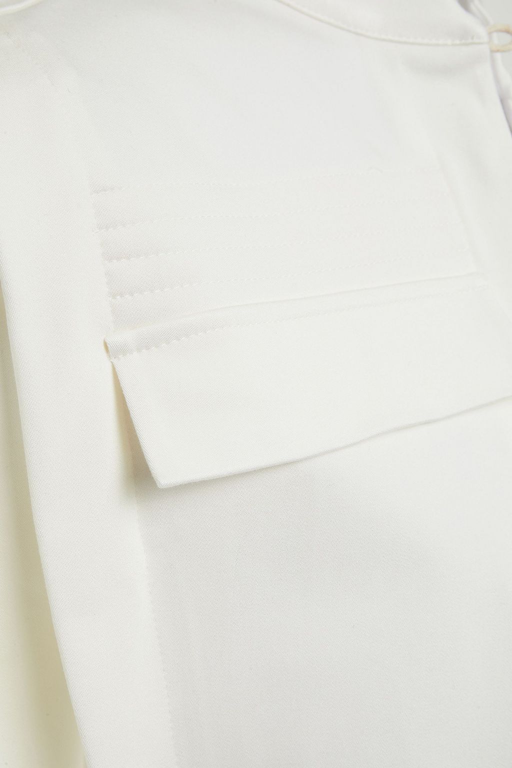 PIECE OF WHITE Selena pleated stretch-gabardine jacket